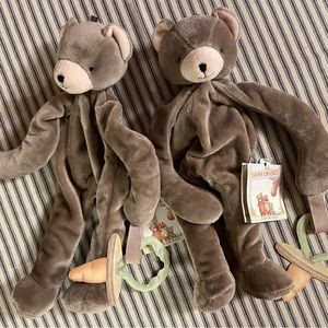 NWT set of 2 Bunnies By Bay Cubby the Bear pacifier lovey